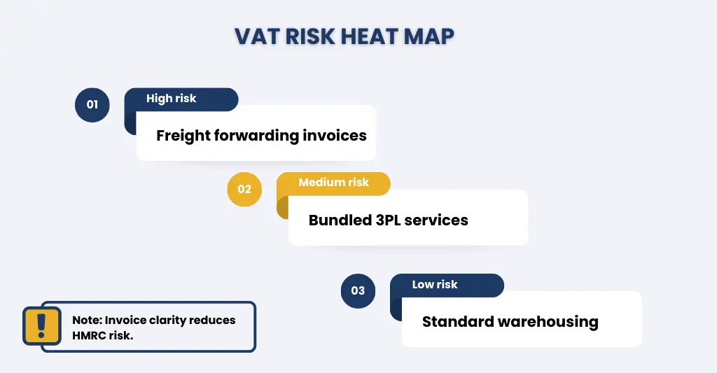VAT risk heatmap for logistics solutions in the UK